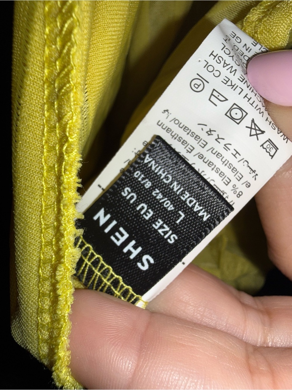 SHEIN Neon Yellow Textured Maxi Dress with Spaghetti Straps - Picture 8 of 8